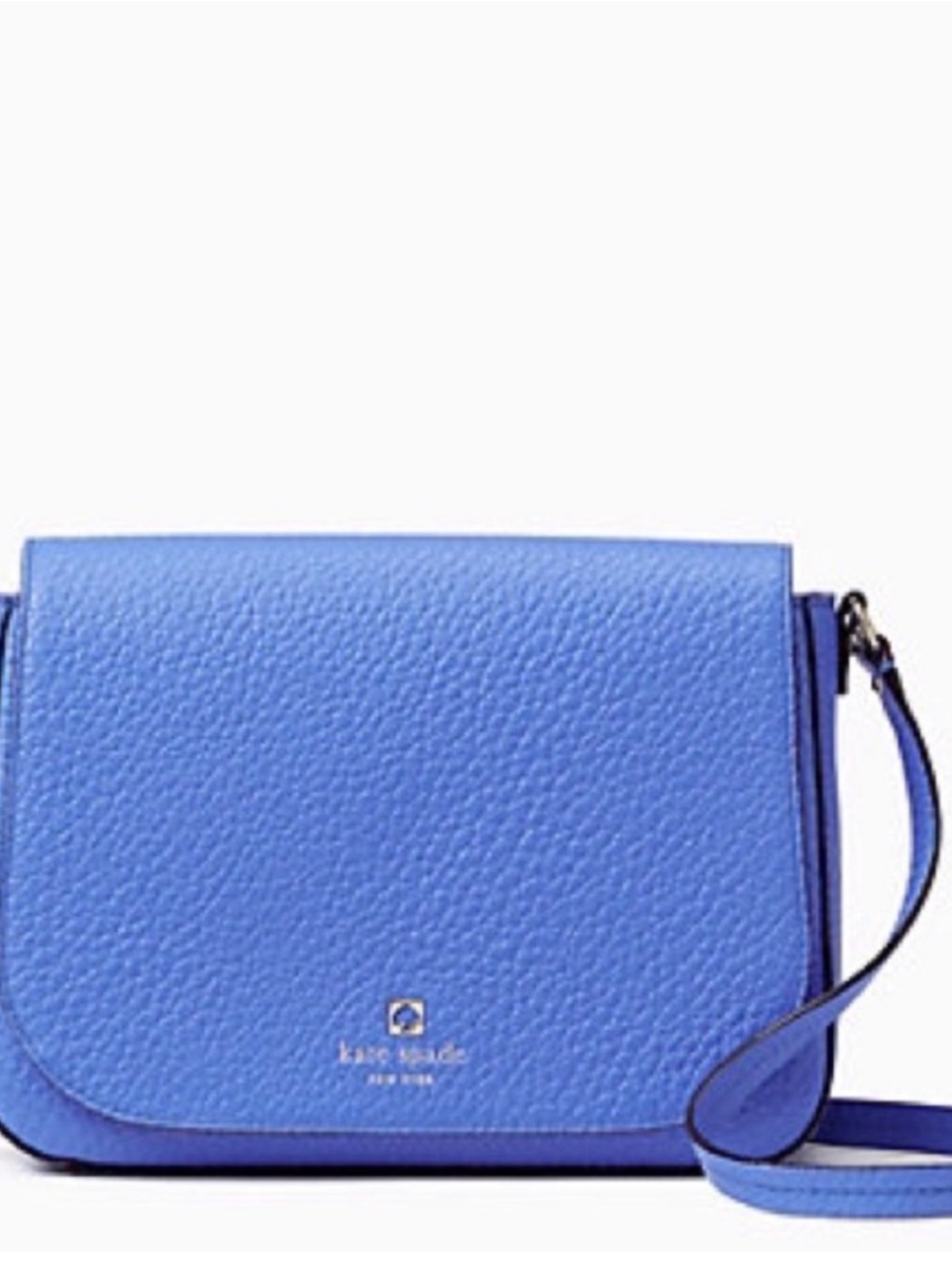 Kate Spade “Tower Court” Periwinkle Blue Leather Crossbody Bag with Tassel - Picture 2 of 8
